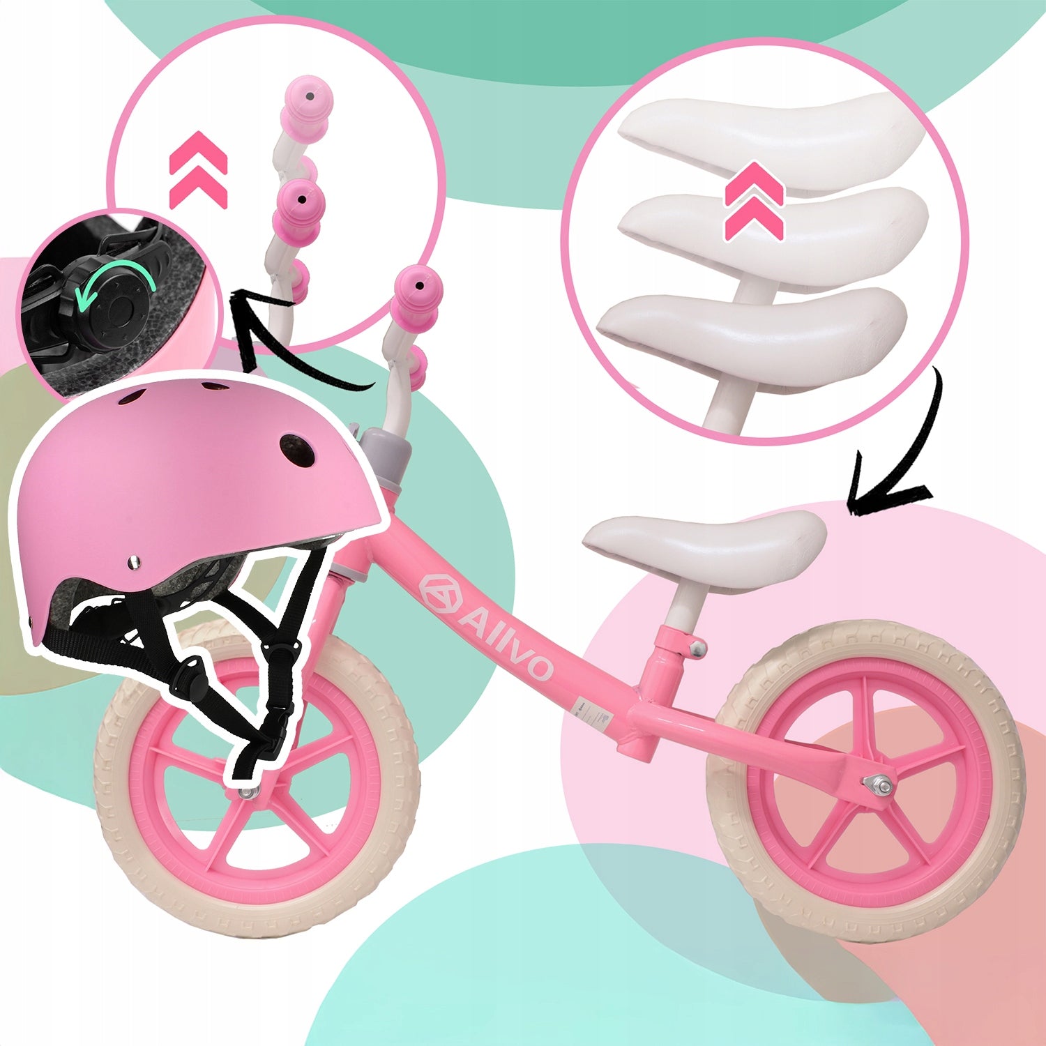 CHILDREN'S BALANCE BIKE for children EVA wheels 12'' to 35kg Lightweight + HELMET Frame steel