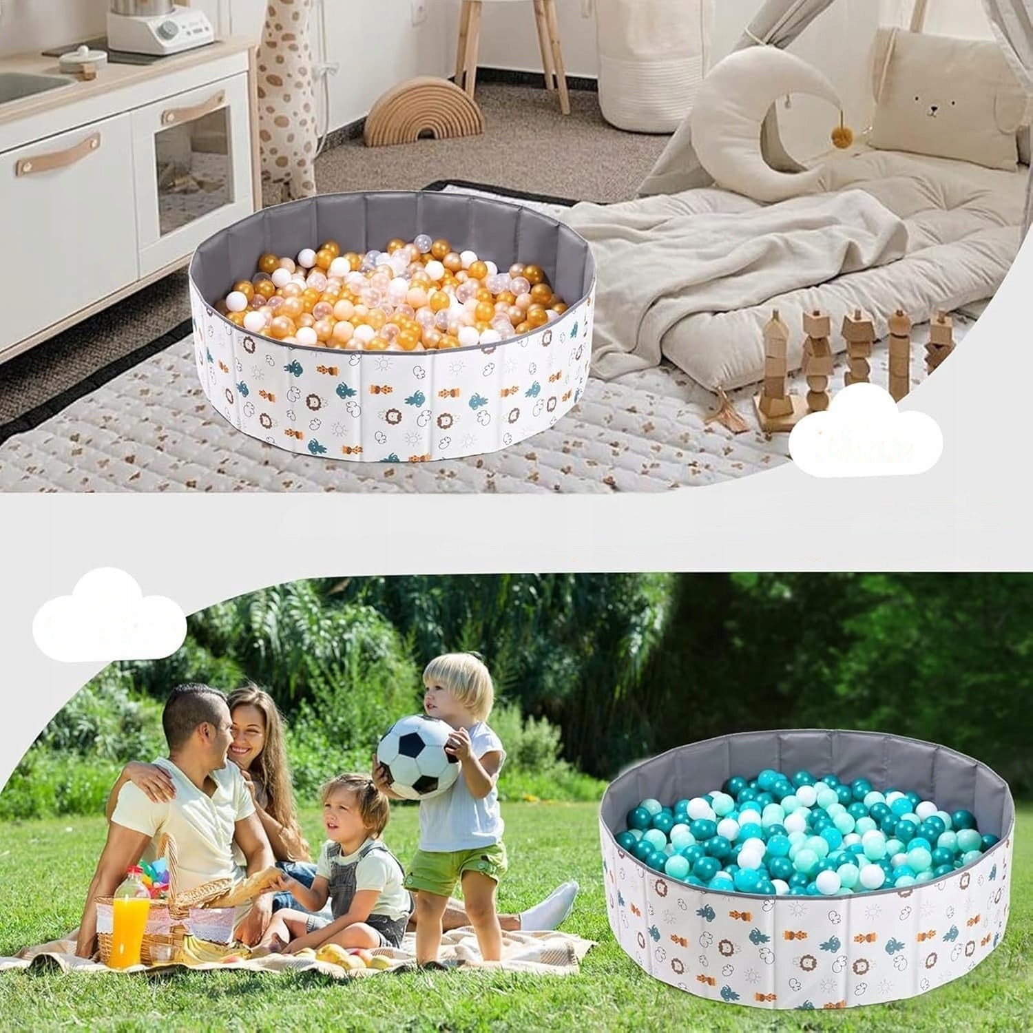 CHILDREN'S BALL POOL FOLDING FOR BATHING UNIVERSAL LARGE 80CM FUN Gender boys girls