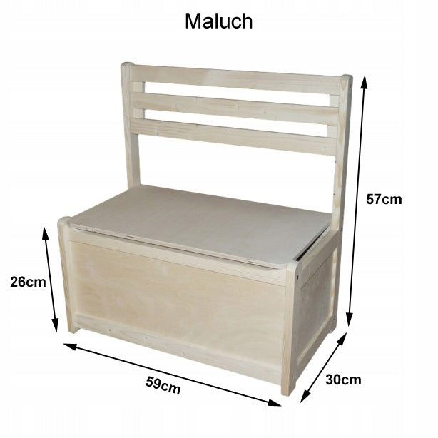 CHILDREN'S BENCH STORAGE TOY CONTAINER TODDLER CHILDREN'S ROOM Brand Drewniane Wyroby