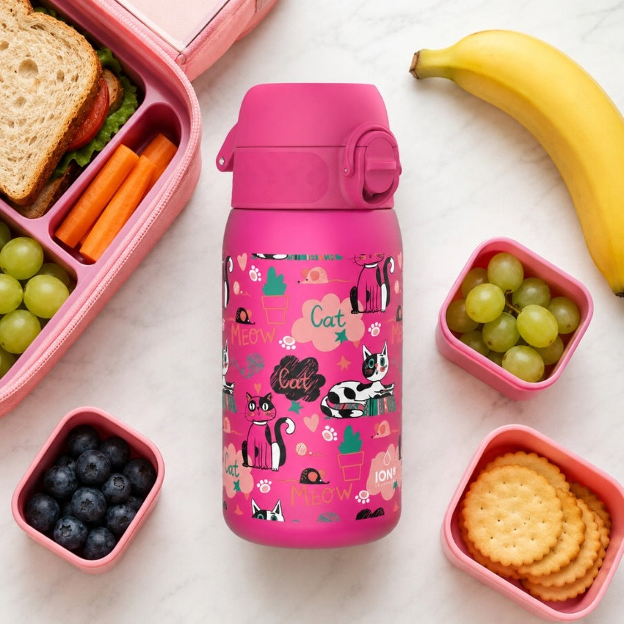CHILDREN'S BOTTLE KINDERGARTEN SCHOOL GIRL ROSES CATS- ION8 0,35 L 350 ml Packaging status original