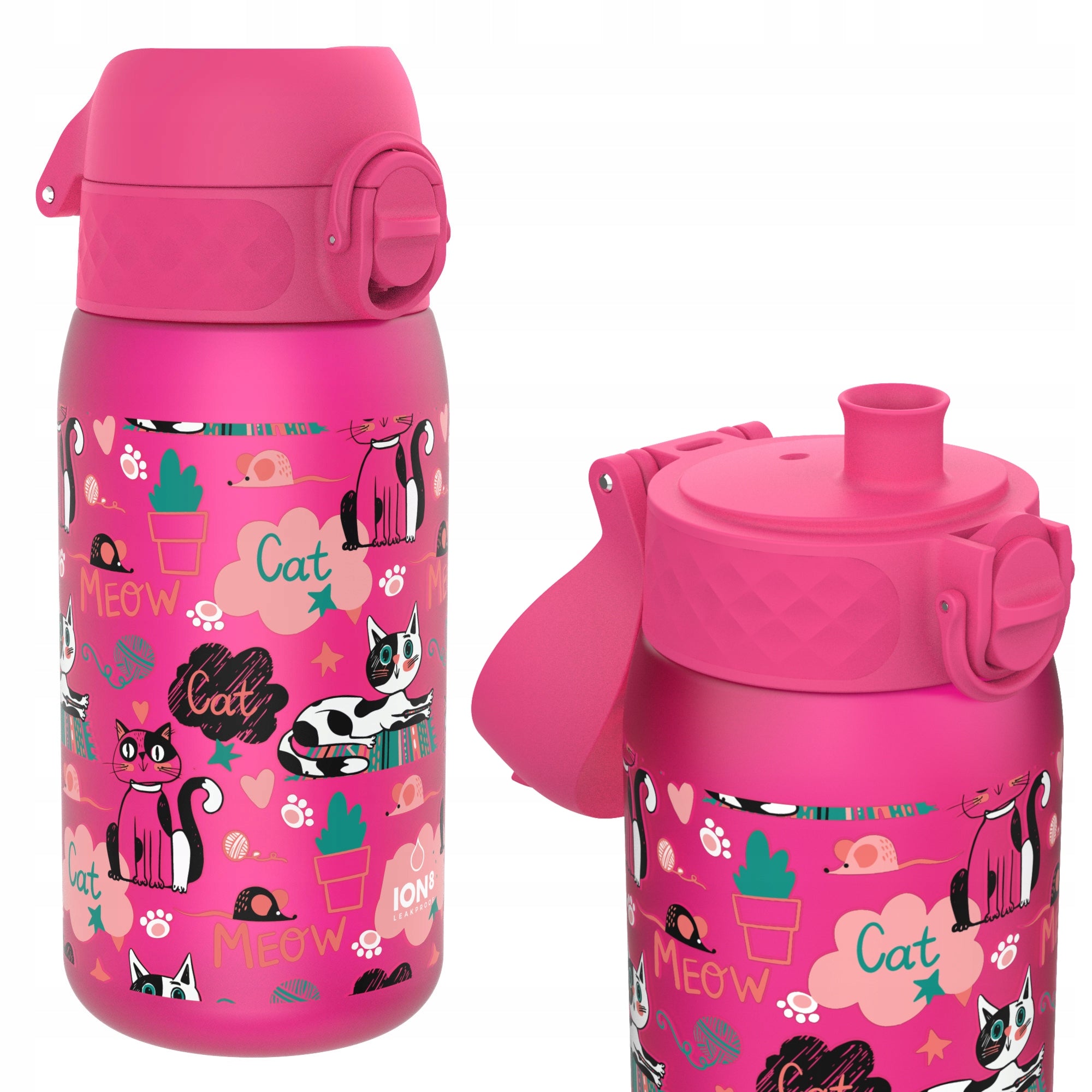 CHILDREN'S BOTTLE KINDERGARTEN SCHOOL GIRL ROSES CATS- ION8 0,35 L 350 ml