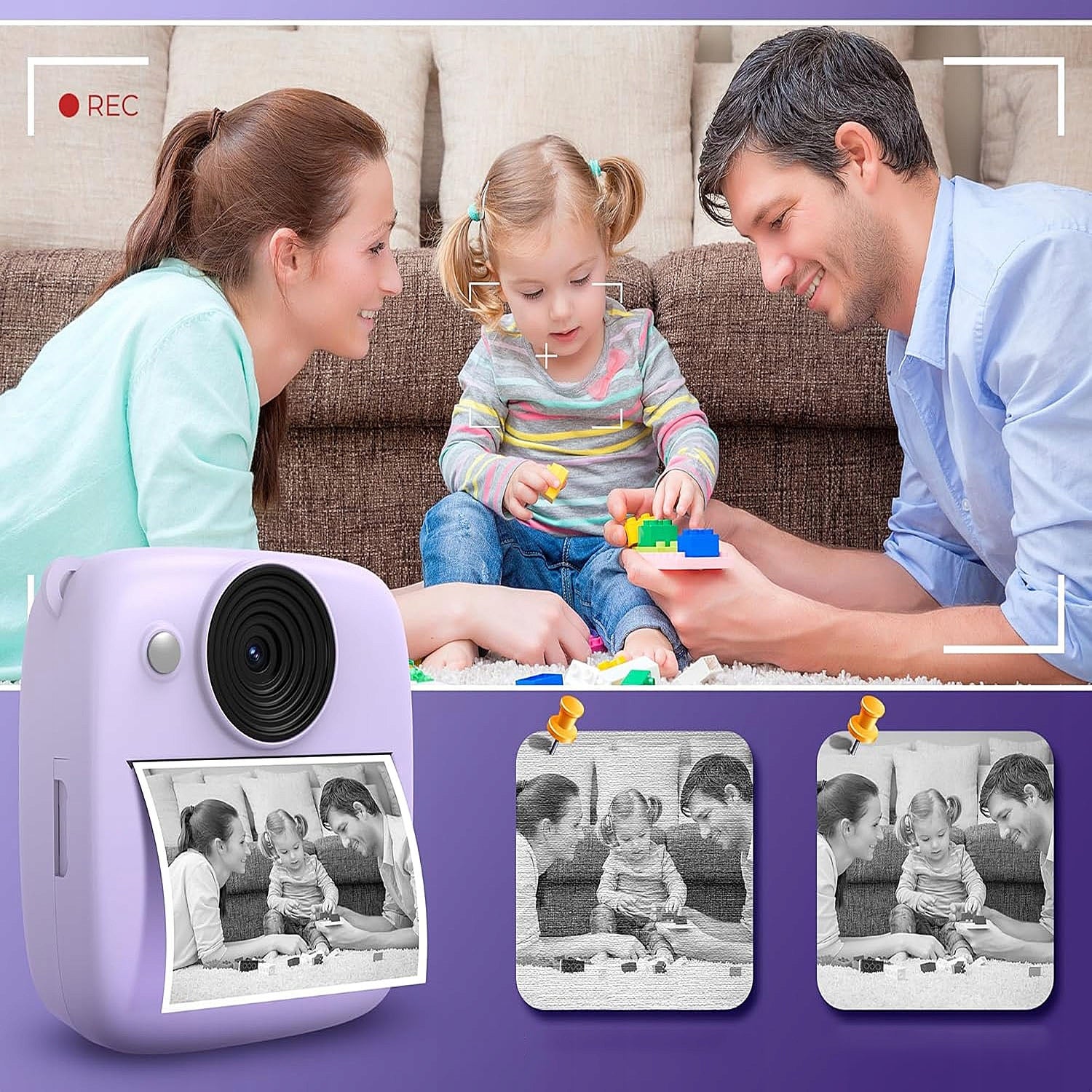 CHILDREN'S CAMERA DIGITAL INSTANT WITH PRINTER+ 4 ROLLS Brand no brand