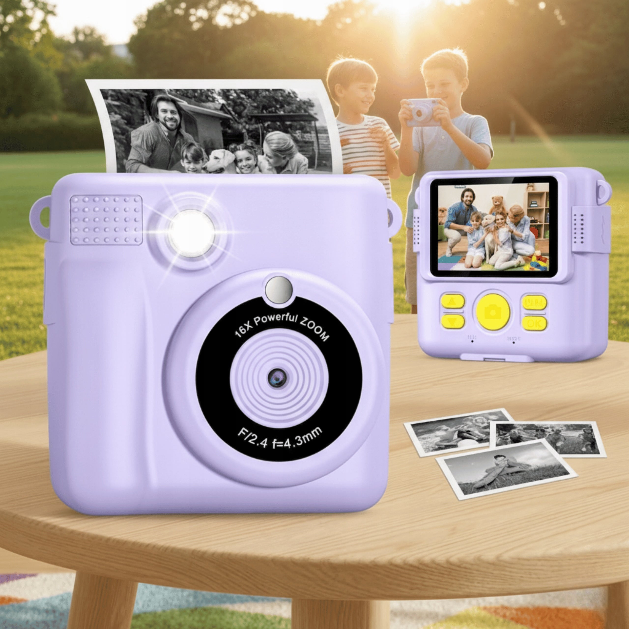 CHILDREN'S CAMERA DIGITAL INSTANT WITH PRINTER + CARTRIDGES Packaging status original