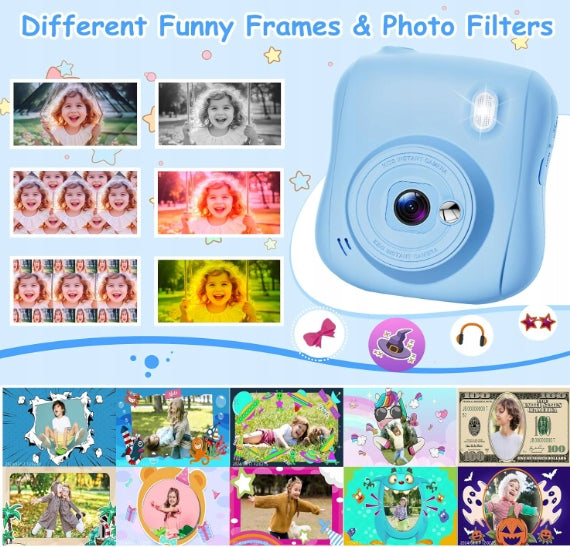 CHILDREN'S CAMERA INSTANT PHOTO DIGITAL HANGRUI 32GB 1080P Model RAve
