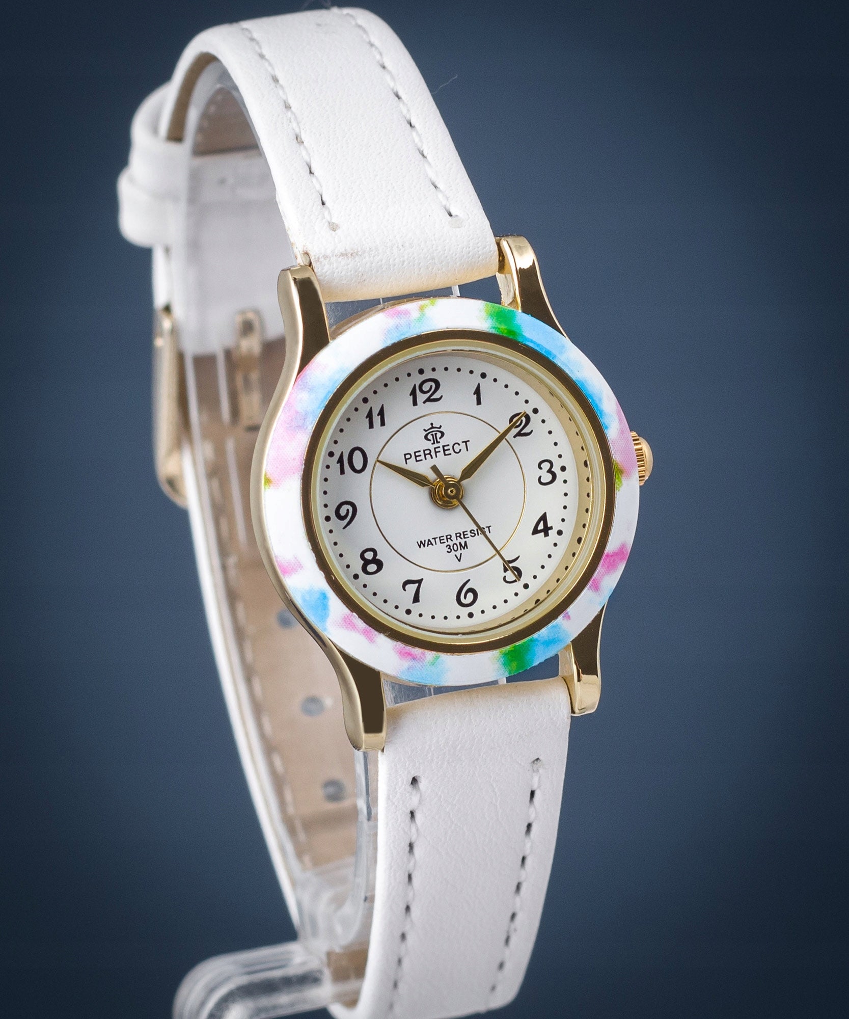 CHILDREN'S COMMUNION WATCH PERFECT LP195-06 - white/gold + BOX Brand Perfect