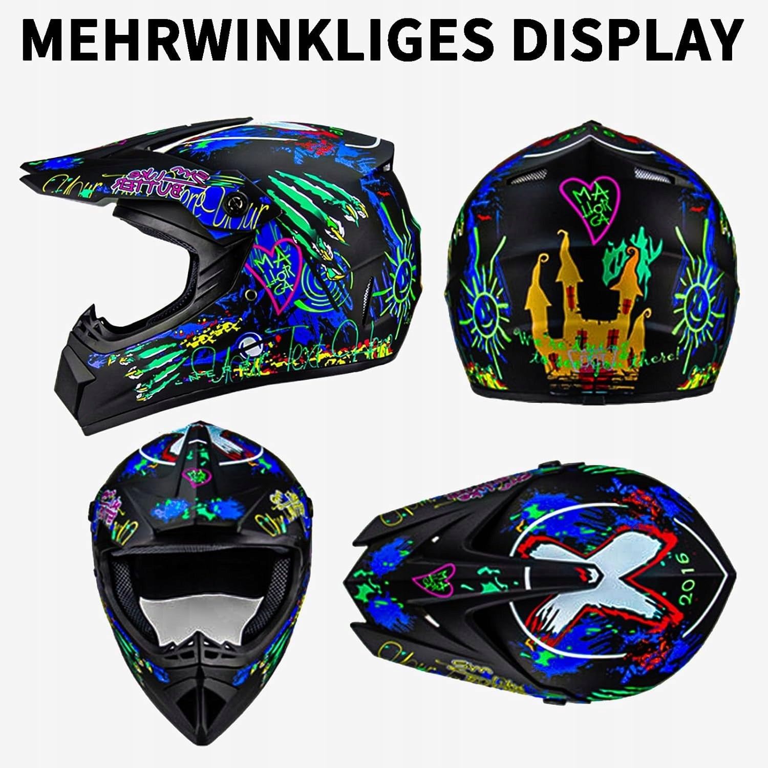 CHILDREN'S CROSS MOTORCYCLE HELMET WITH ACCESSORIES ECE DOT Packaging status original