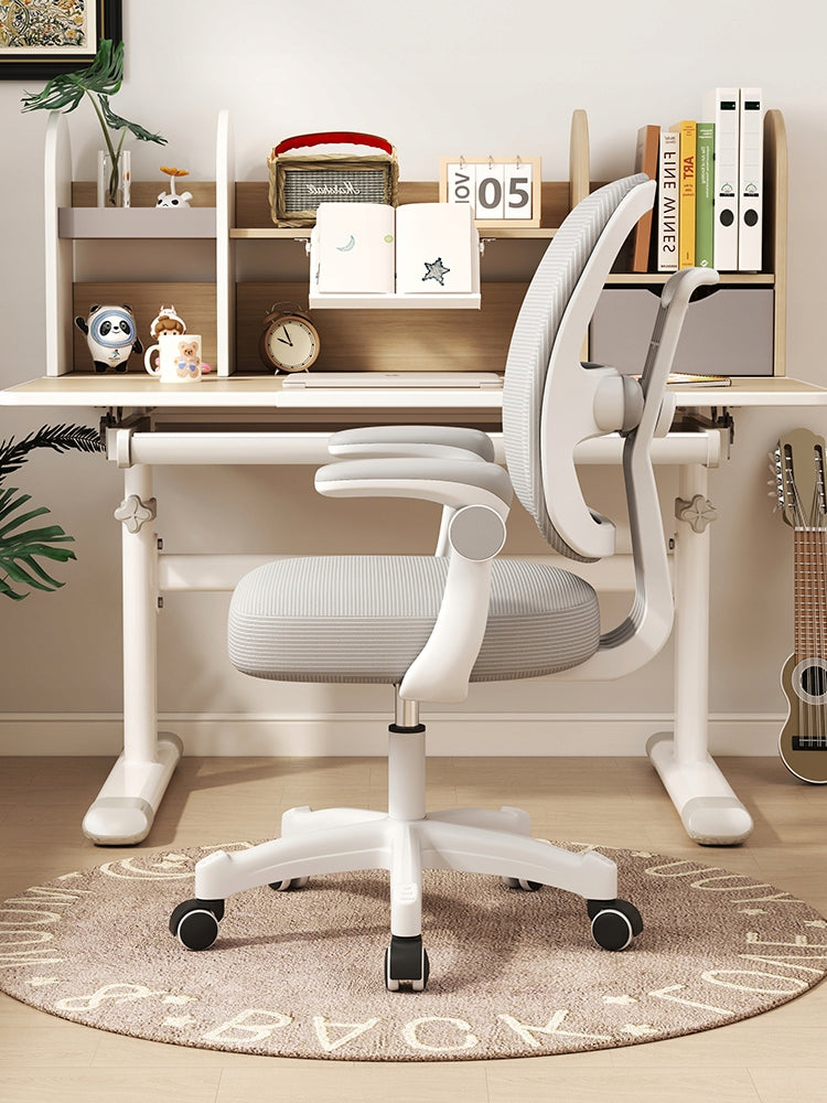 CHILDREN'S DESK CHAIR ADJUSTABLE HEIGHT LEARNING WHEEL GREY COMFORTABLE Manufacturer code FOTEL BIURKOWY DZIECIĘCY REGULOWANA WYSOKOŚĆ