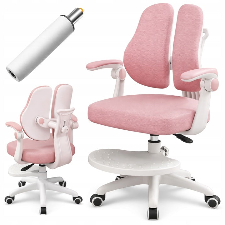 CHILDREN'S DESK CHAIR SWIVEL CHAIR FOR LEARNING WITH ROSE FOOTREST Packaging status original