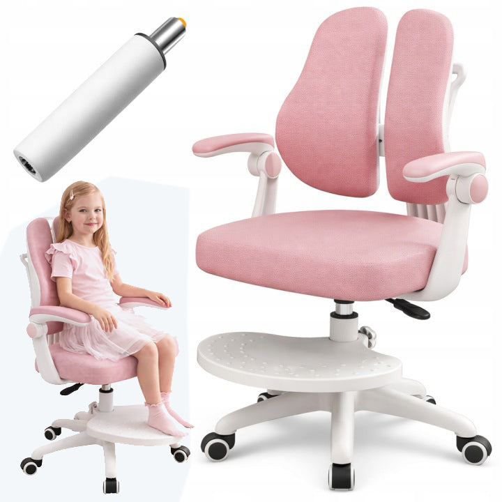 CHILDREN'S DESK CHAIR SWIVEL CHAIR FOR LEARNING WITH ROSE FOOTREST