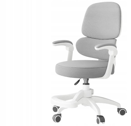 CHILDREN'S DESK CHAIR SWIVEL CHAIR GREY WITH FOOTREST Brand Rezino