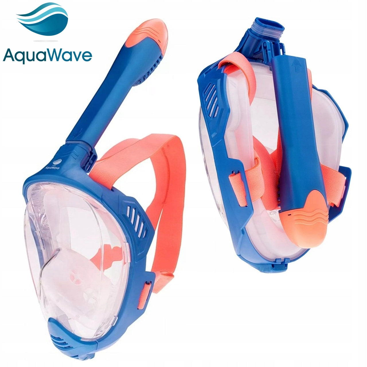 CHILDREN'S DIVING MASK SWIMMING GOGGLES FULL FACE AQUAWAVE JR Color blue
