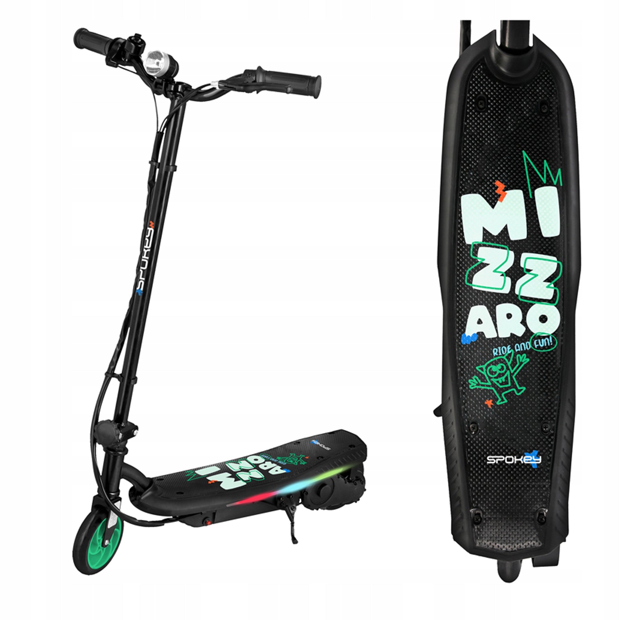 CHILDREN'S ELECTRIC SCOOTER SPOKEY FOLDING 12KM/h TO 50KG 120W Brand Spokey