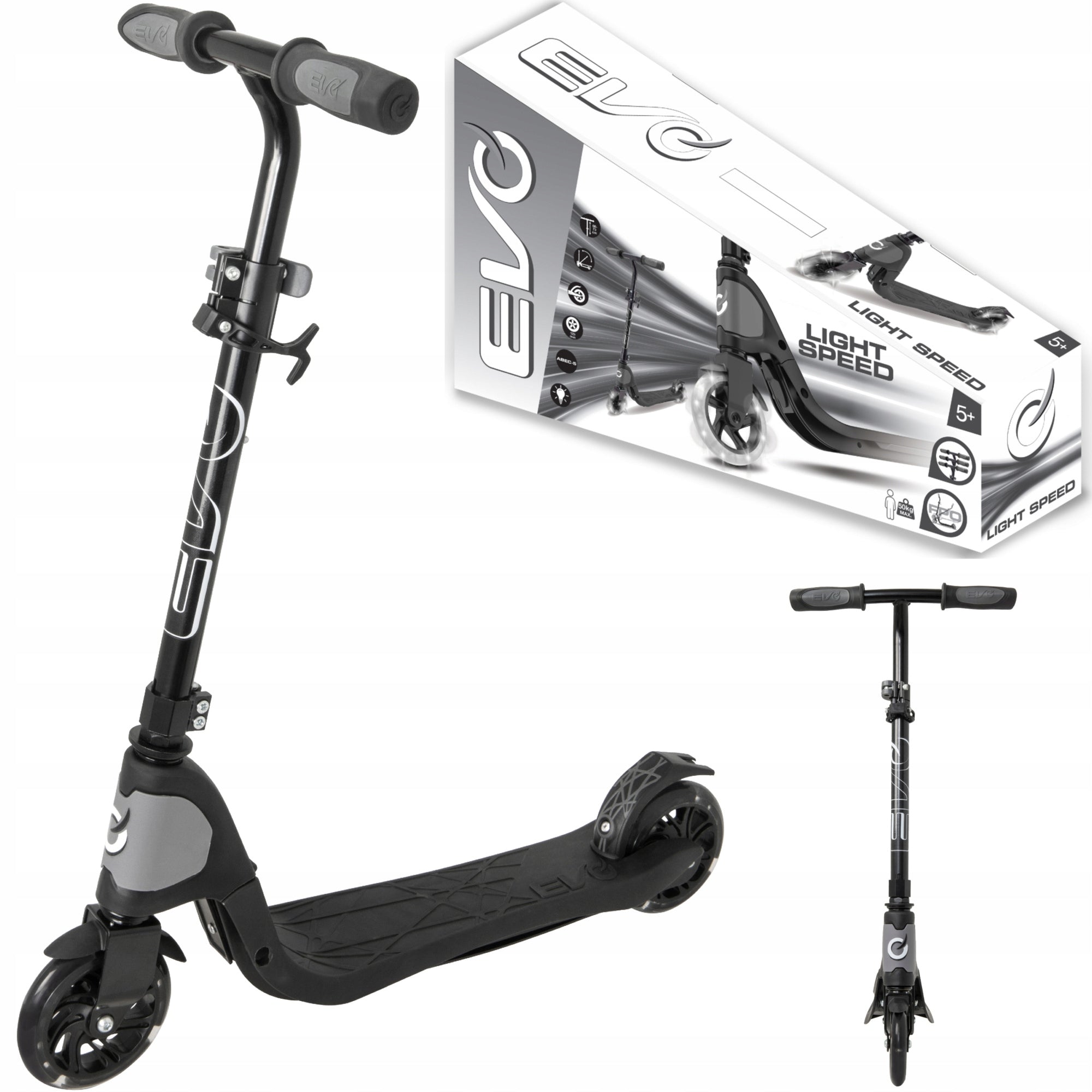 CHILDREN'S FOLDING SCOOTER TWO-WHEELED LED WHEELS ADJUSTABLE EVO 5+