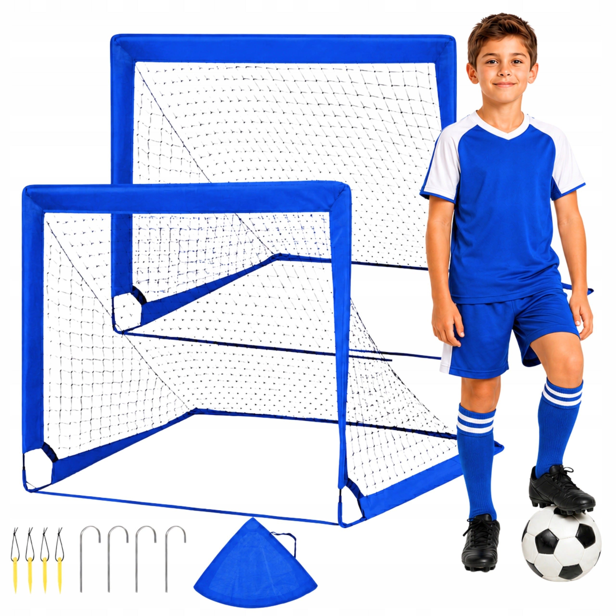 CHILDREN'S FOOTBALL GOALS PORTABLE SET OF 2