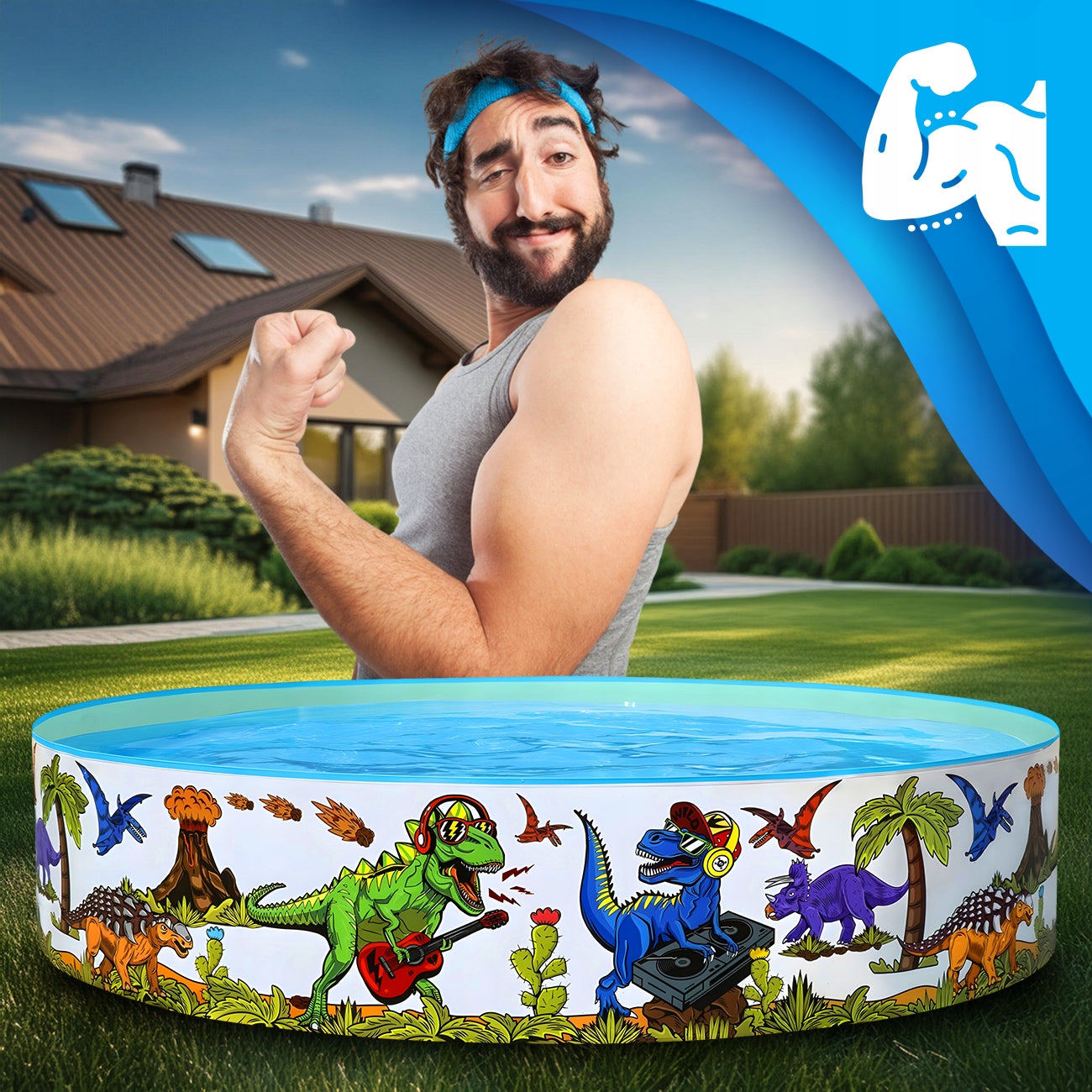 CHILDREN'S GARDEN EXPANSION POOL BESTWAY FOR CHILDREN LARGE ROUND 183X38CM Height 38 cm