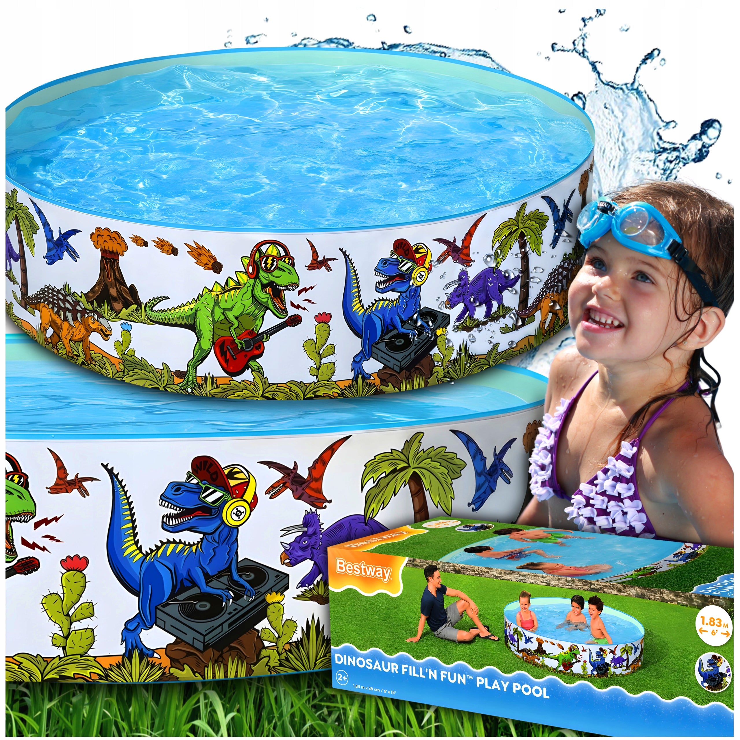 CHILDREN'S GARDEN EXPANSION POOL BESTWAY FOR CHILDREN LARGE ROUND 183X38CM