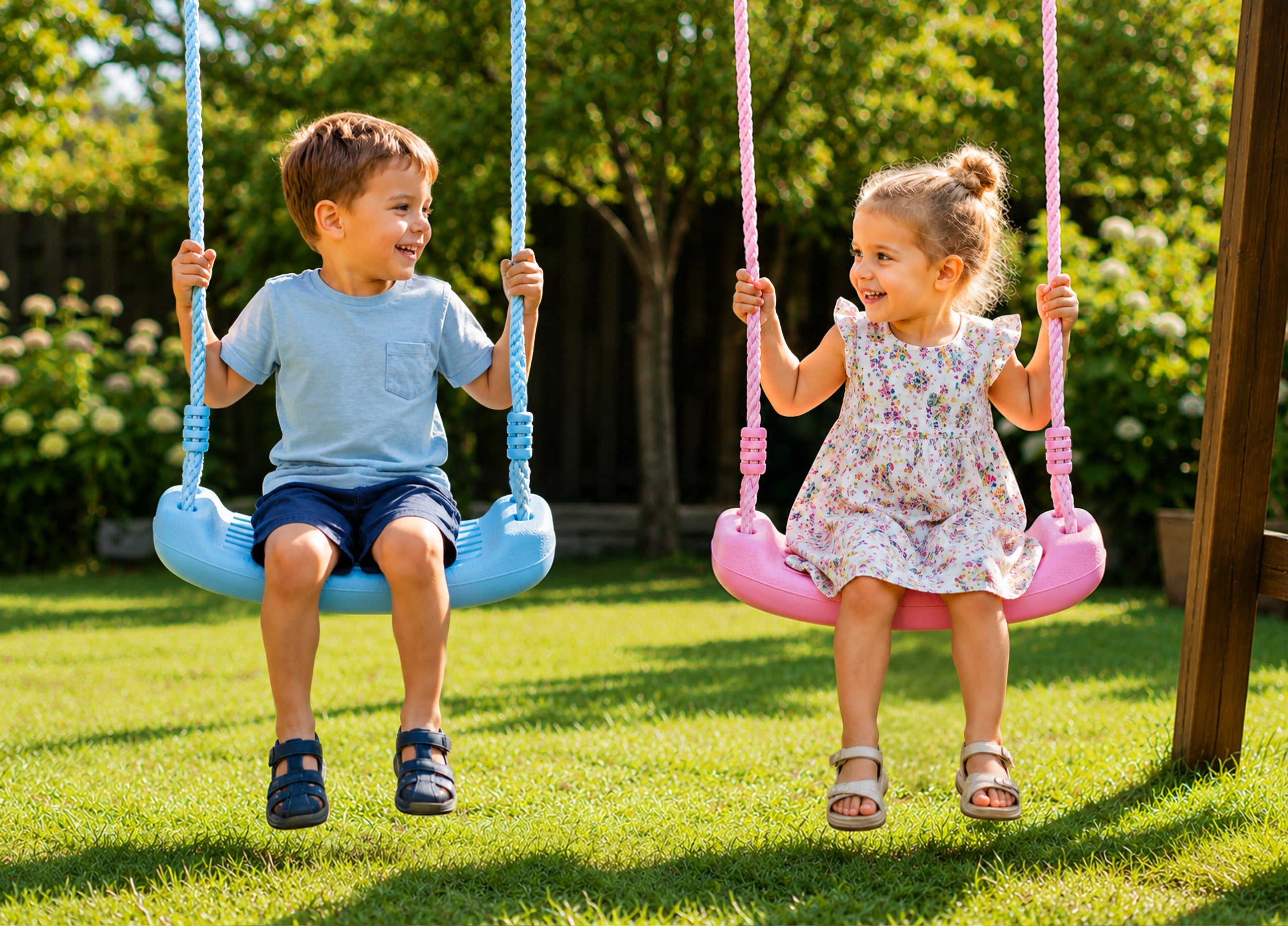 CHILDREN'S GARDEN SWING FLAT BOARD BENCH ROCKER ADJUSTABLE 100KG Packaging status original