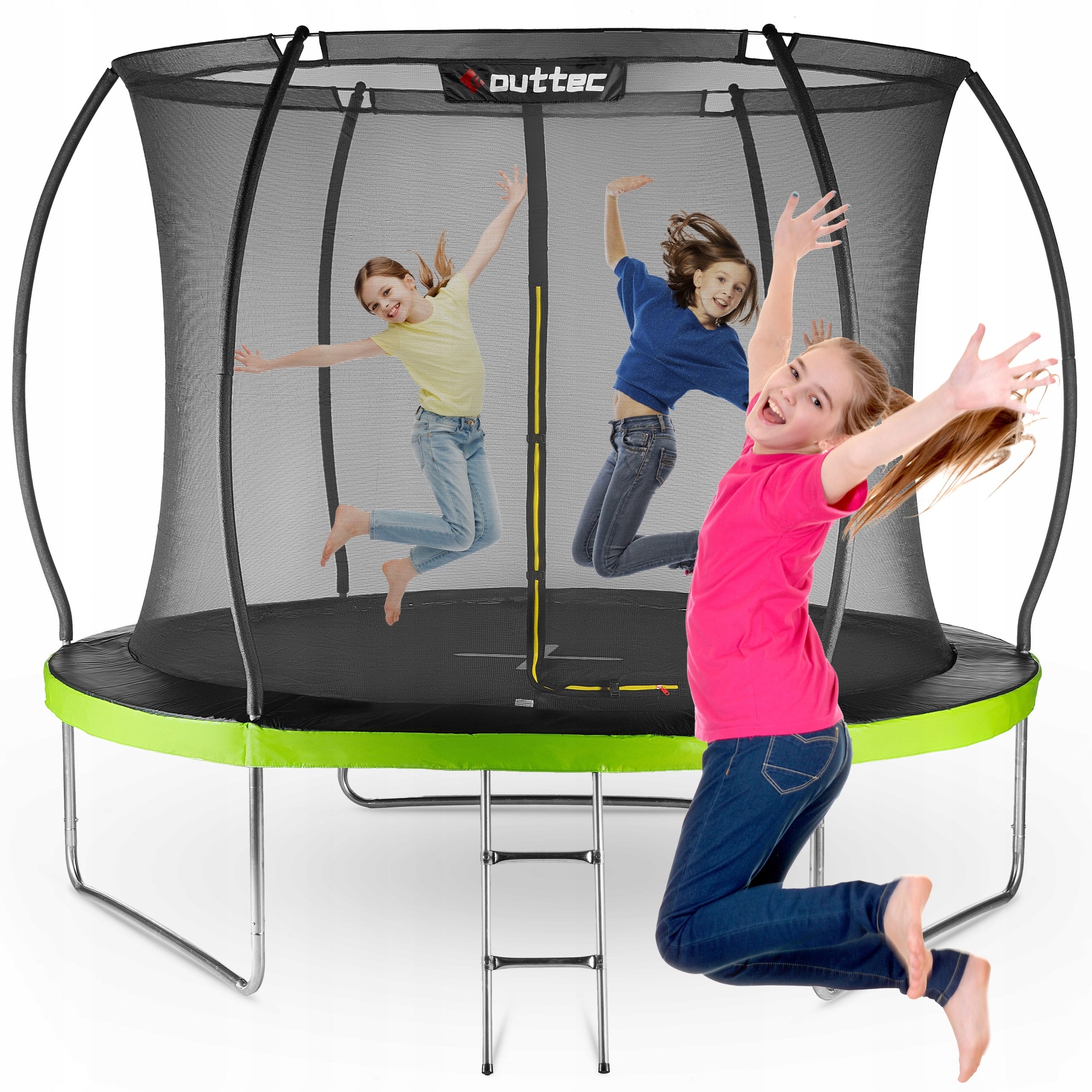 CHILDREN'S GARDEN TRAMPOLINE 244CM 8FT PUMPKIN INDOOR NET OUTTEC