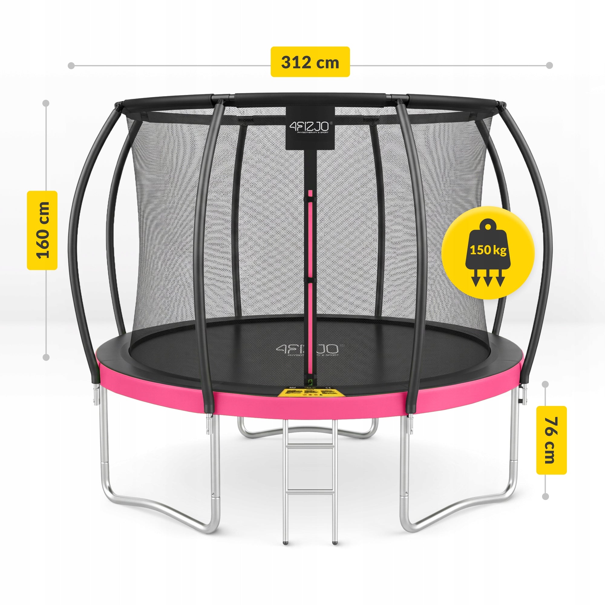 CHILDREN'S GARDEN TRAMPOLINE HOME INDOOR MESH LADDER 10 FT 305 Total height 239 cm
