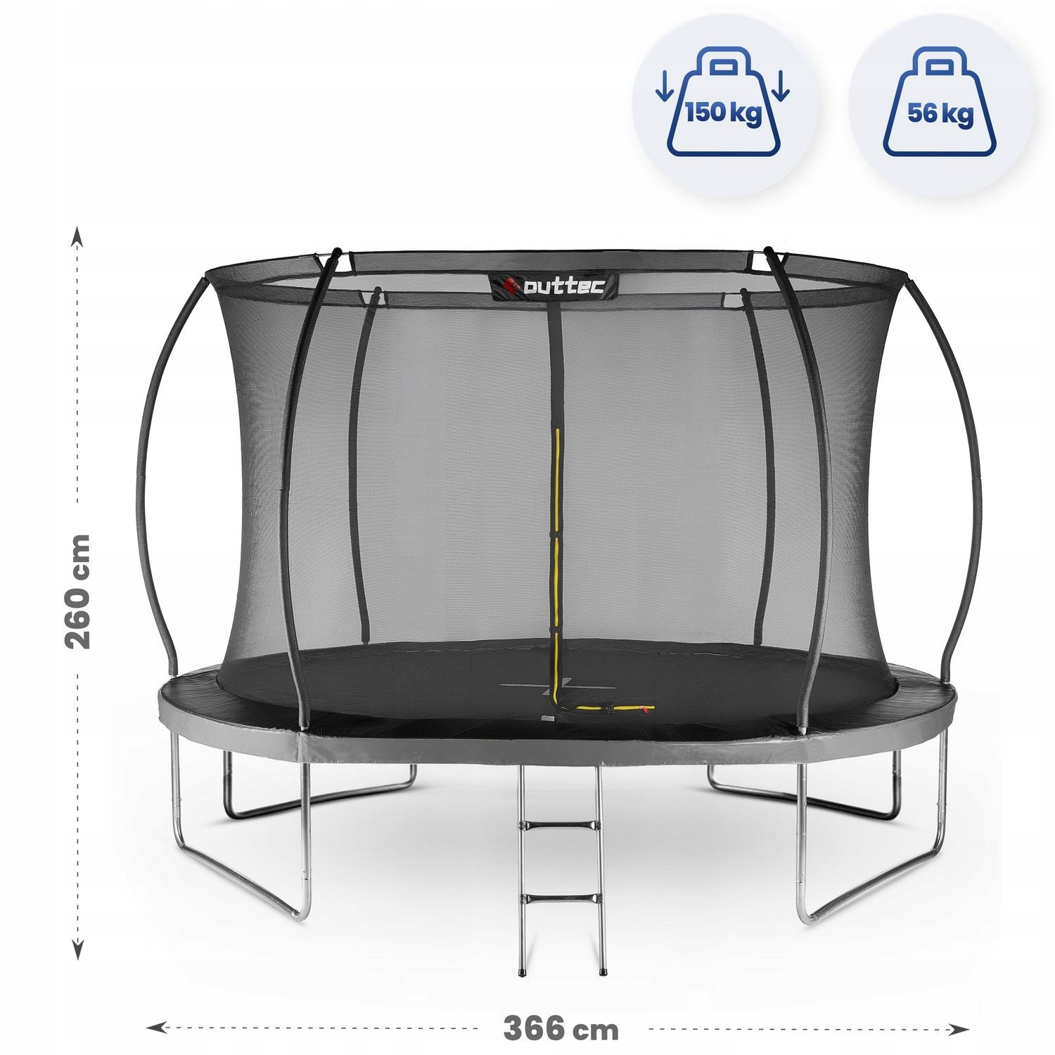 CHILDREN'S GARDEN TRAMPOLINE LARGE 366 CM 12FT INDOOR NET OUTTEC Max. weight load 150 kg