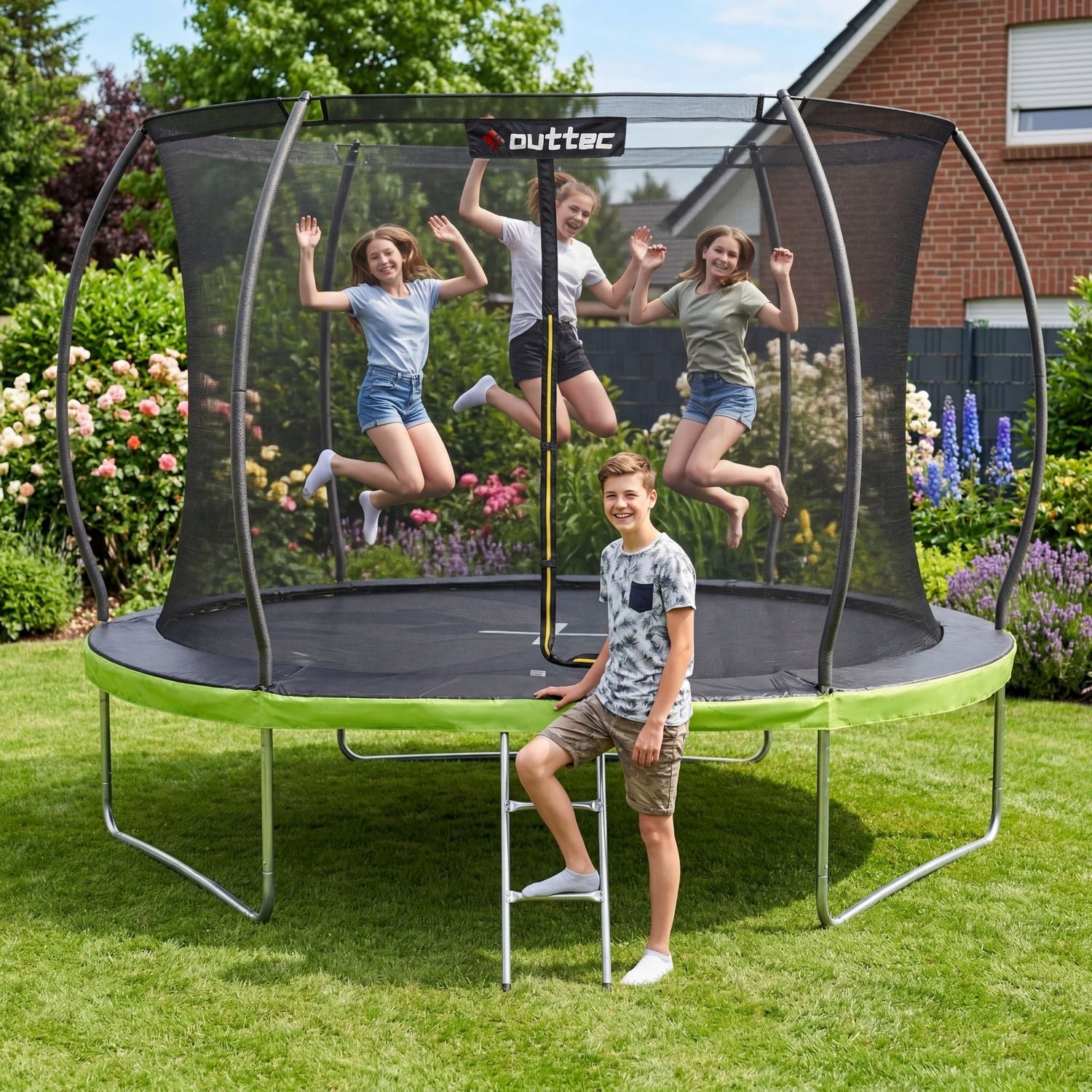 CHILDREN'S GARDEN TRAMPOLINE PUMPKIN 305 CM 10FT INDOOR NET OUTTEC Kid's age 6＋ years