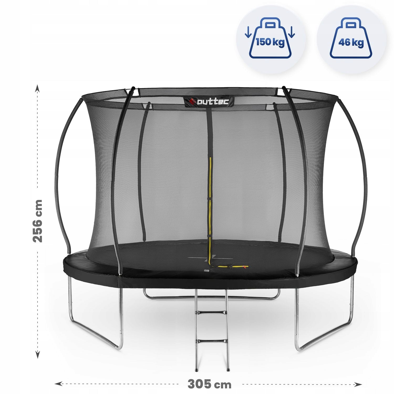 CHILDREN'S GARDEN TRAMPOLINE PUMPKIN 305CM 10FT INDOOR NET OUTTEC Net height 180 cm