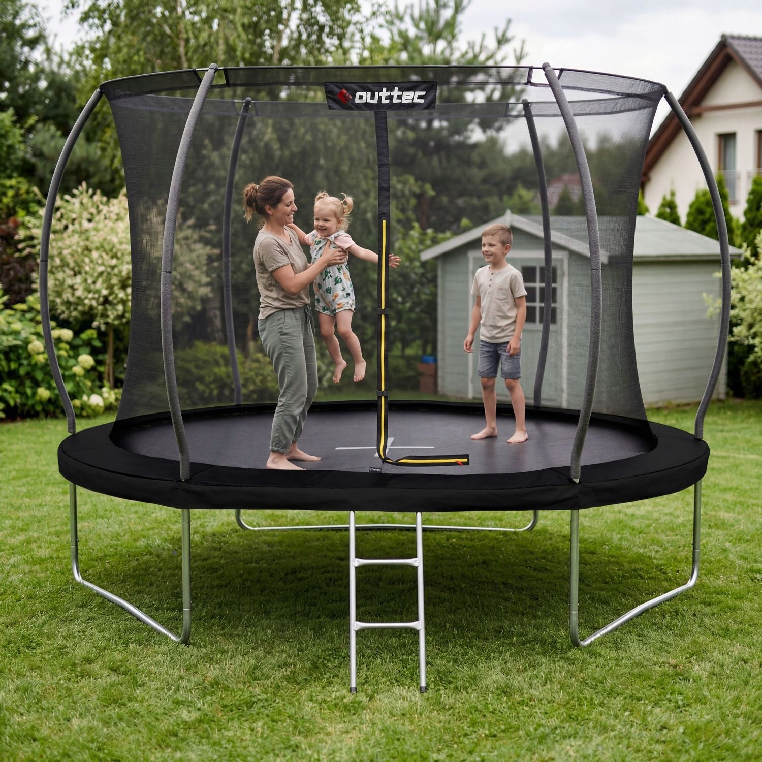 CHILDREN'S GARDEN TRAMPOLINE PUMPKIN 305CM 10FT INDOOR NET OUTTEC Size (ft) 10 (304-312 cm)