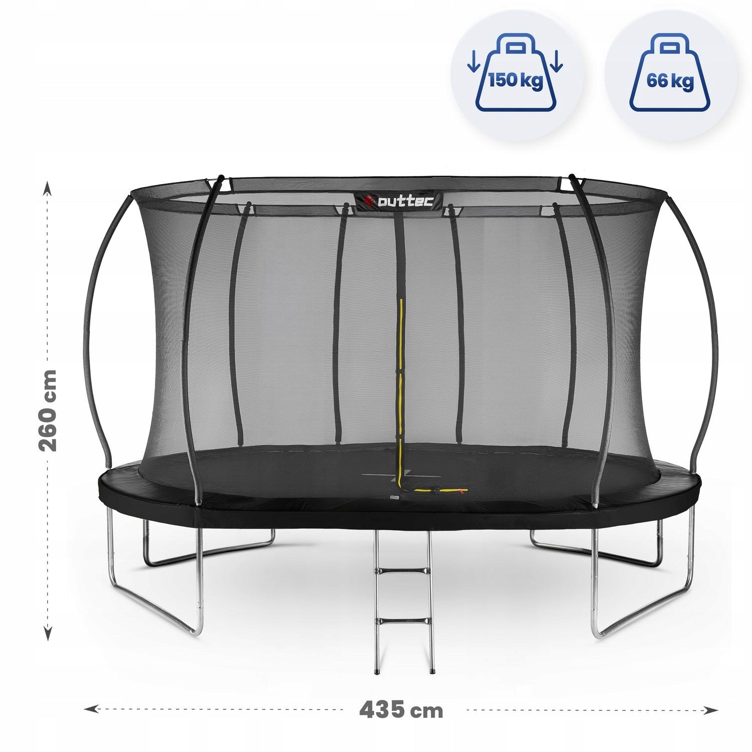 CHILDREN'S GARDEN TRAMPOLINE PUMPKIN 435CM 14FT INDOOR NET OUTTEC Height from ground level 80 cm