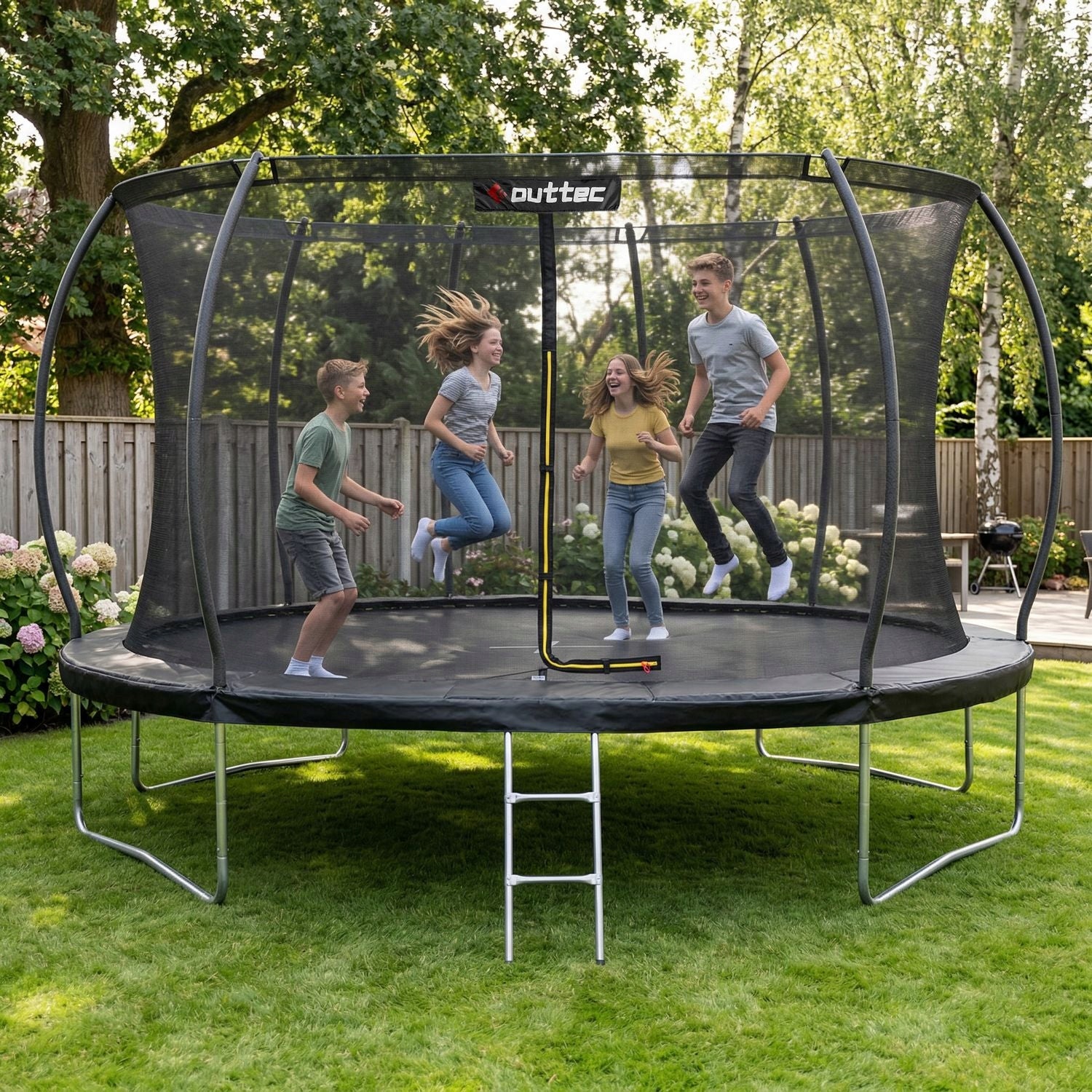CHILDREN'S GARDEN TRAMPOLINE PUMPKIN 435CM 14FT INDOOR NET OUTTEC Size (ft) 14 (427-435 cm)