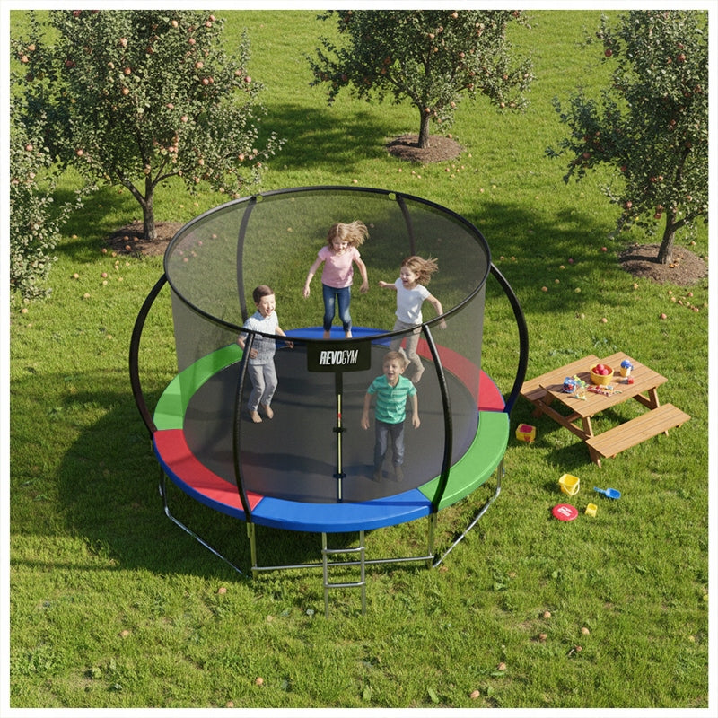 CHILDREN'S GARDEN TRAMPOLINE SPRING COVER MESH LADDER 305CM 10 FT Size (ft) 10 (304-312 cm)