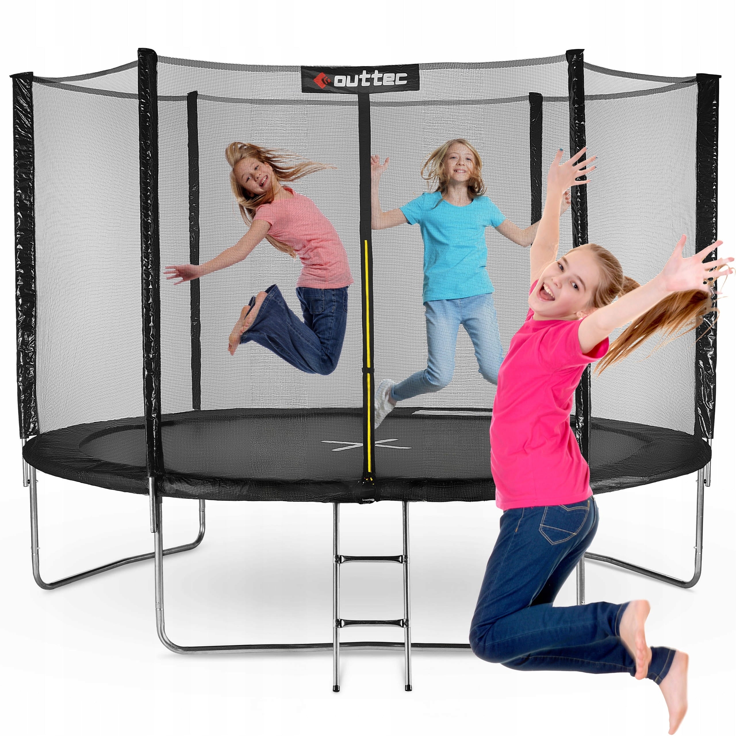 CHILDREN'S GARDEN TRAMPOLINE STRONG OUTDOOR NET LADDER 10FT OUTTEC