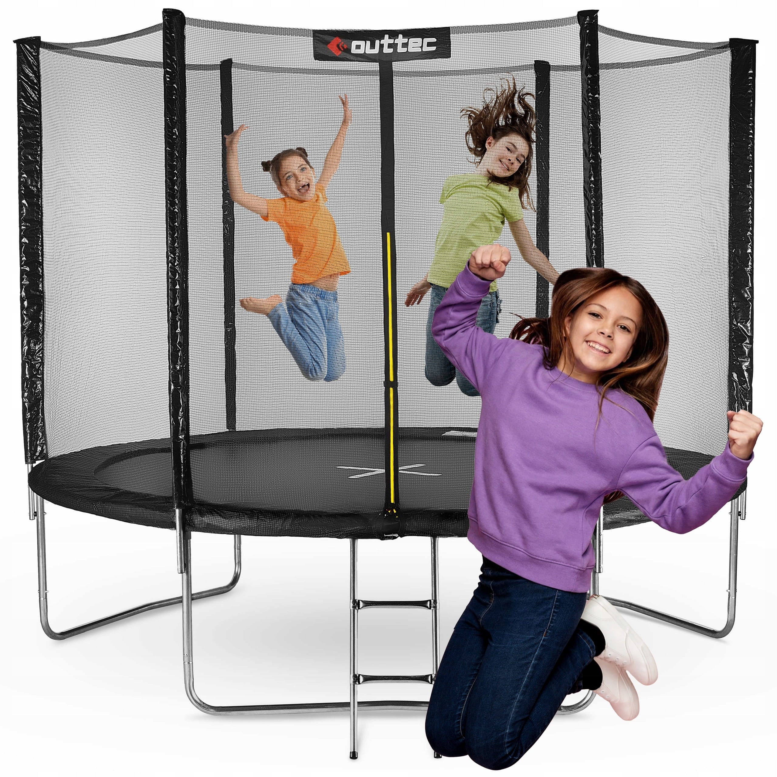 CHILDREN'S GARDEN TRAMPOLINE STRONG OUTDOOR NET LADDER 8FT OUTTEC