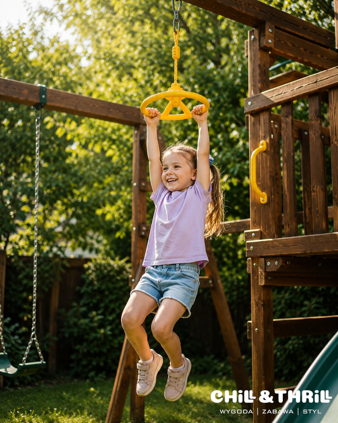 CHILDREN'S GYMNASTIC SWING CIRCLE 360° SQUARE TOYS NINJA OBSTACLE COURSE Manufacturer code KOŁO_Ż