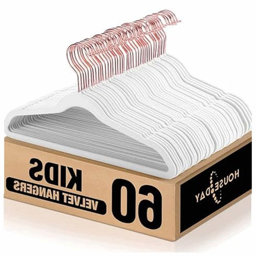 CHILDREN'S HANGERS VELVET NON-SLIP 60 PCS FOR CLOTHES FOR HOME