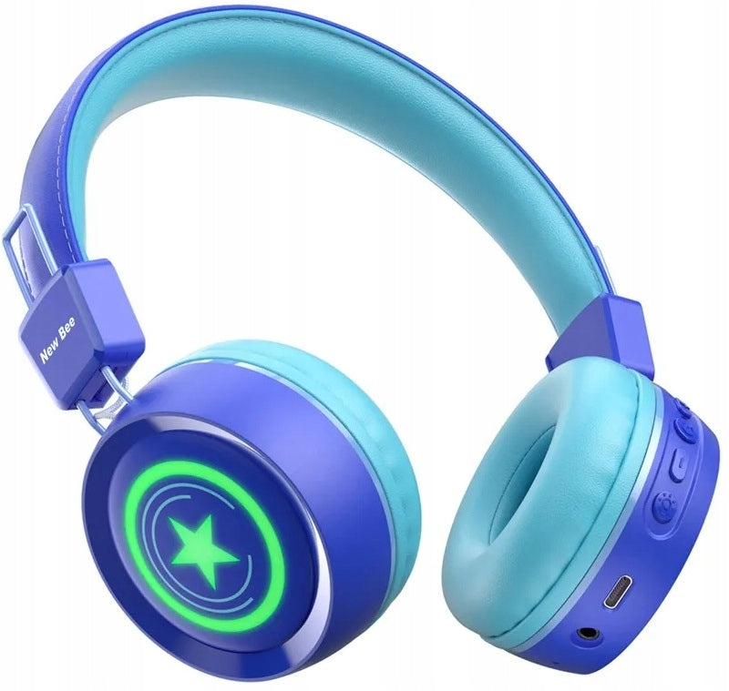 CHILDREN'S HEADPHONES LED NEW BEE KH22B WIRELESS FOLDABLE BLUETOOTH 32h