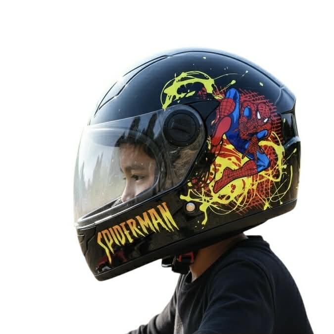CHILDREN'S HELMET INTEGRAL SPIDERMAN BLACK FOR MOTORCYCLE 49-52 cm Packaging status original