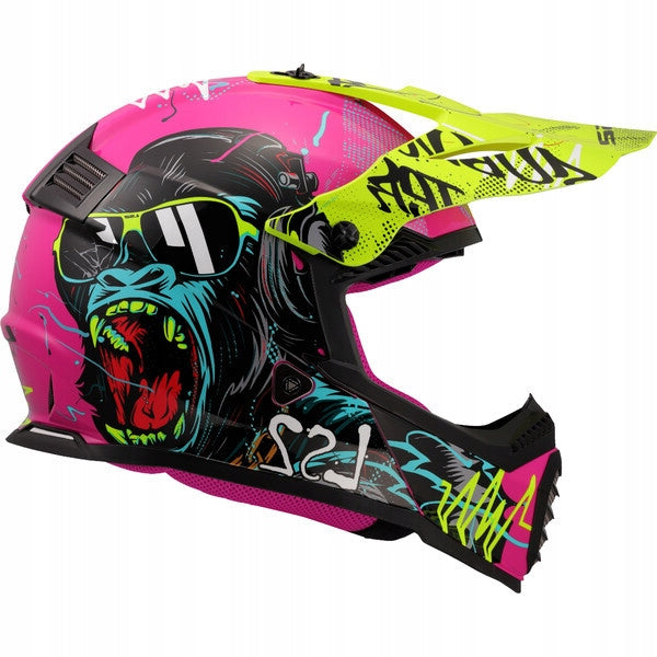 CHILDREN'S HELMET LS2 MX437 FAST II MINI GORILLA PURPLE SIZE M (49-50CM) Size M