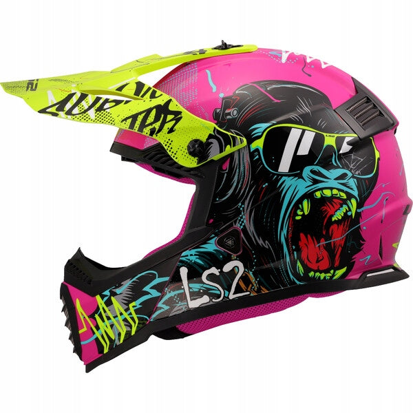 CHILDREN'S HELMET LS2 MX437 FAST II MINI GORILLA PURPLE SIZE M (49-50CM)