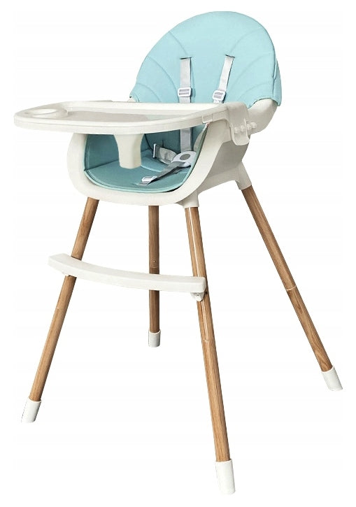 CHILDREN'S HIGH CHAIR 3in1 ADJUSTABLE TRAY BLUE EAN (GTIN) 5905106602125