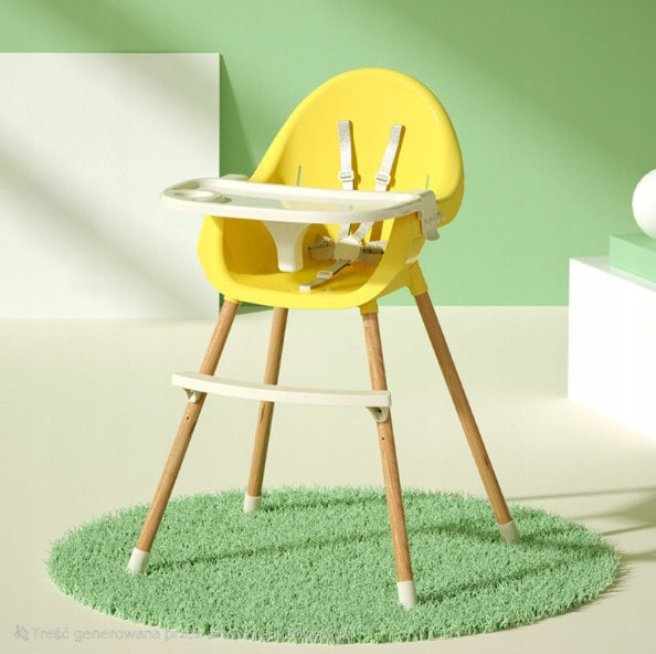 CHILDREN'S HIGH CHAIR 3in1 ADJUSTABLE TRAY YELLOW EAN (GTIN) 4985456142770
