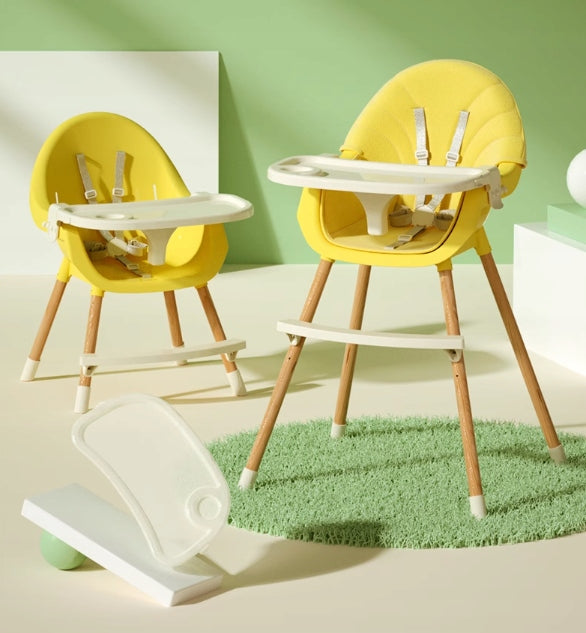 CHILDREN'S HIGH CHAIR 3in1 ADJUSTABLE TRAY YELLOW Manufacturer code 3245