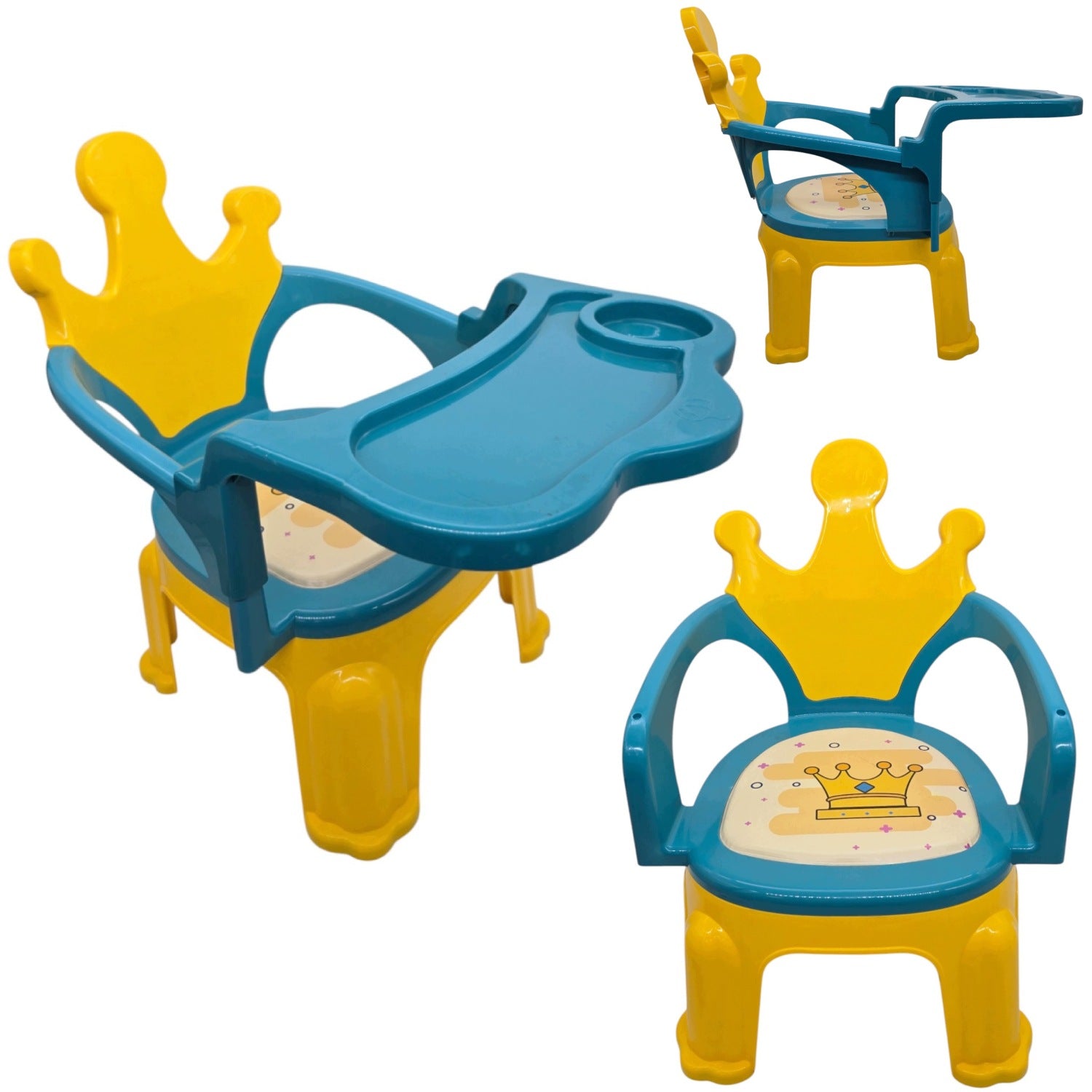 CHILDREN'S HIGH CHAIR WITH TRAY CROWN MEN'S CHILDREN'S