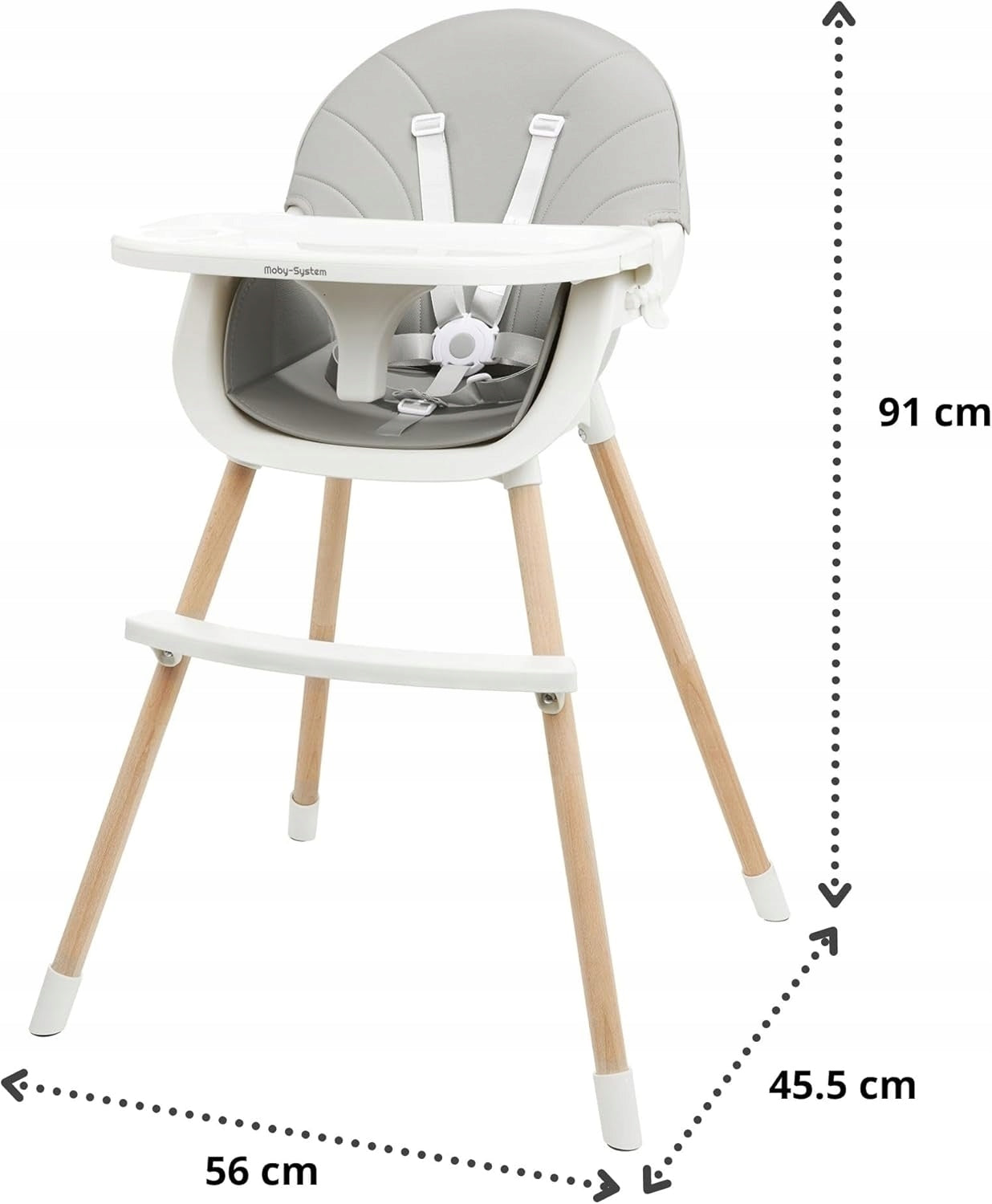 CHILDREN'S HIGH CHAIR WOODEN 3IN1 TRAY FOOTREST SAFE EAN (GTIN) 5056273721710