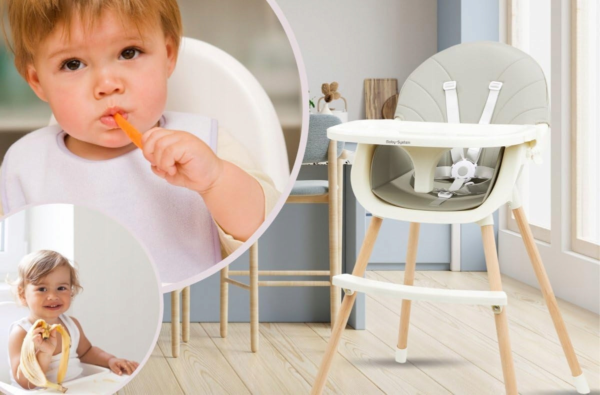CHILDREN'S HIGH CHAIR WOODEN 3IN1 TRAY FOOTREST SAFE Manufacturer code 5056273721710