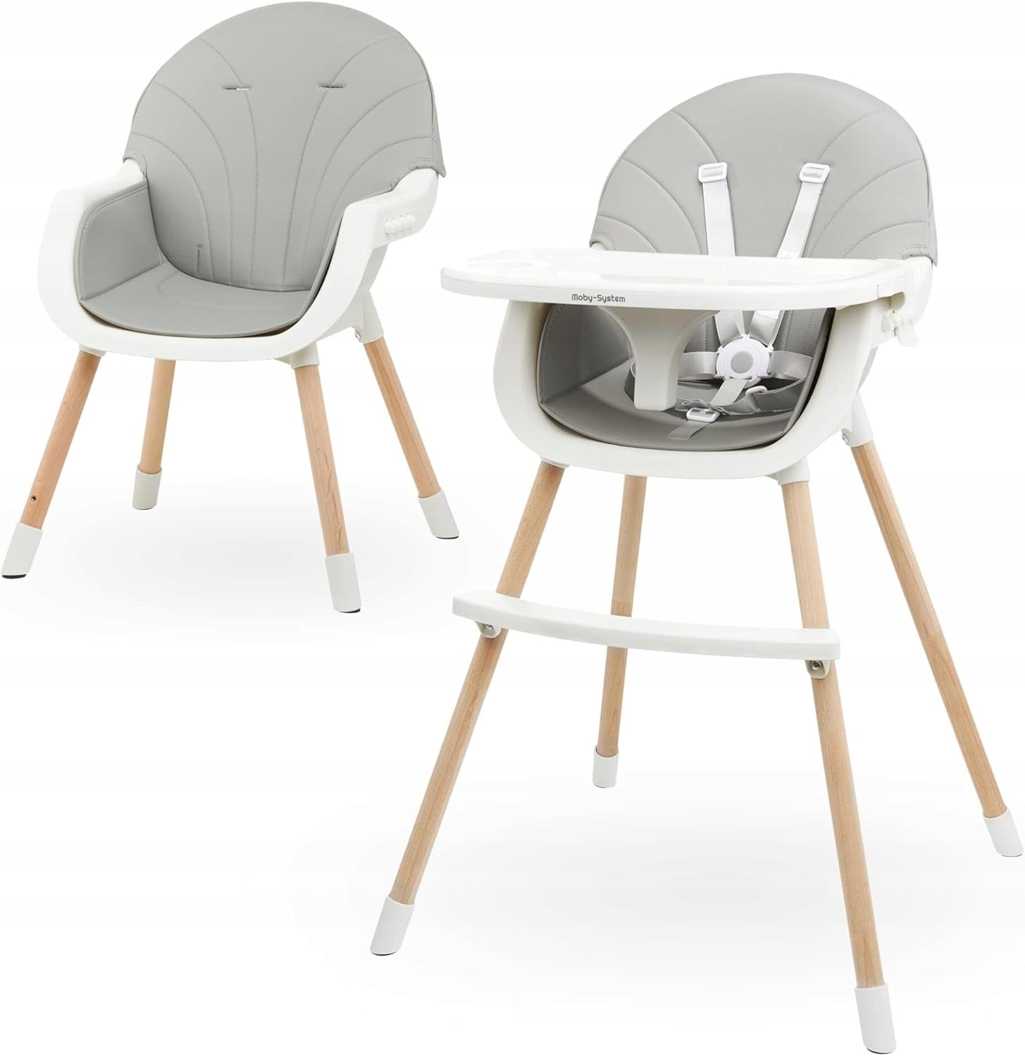 CHILDREN'S HIGH CHAIR WOODEN 3IN1 TRAY FOOTREST SAFE