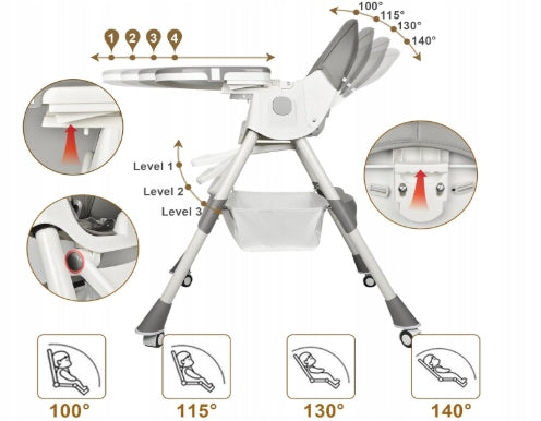 CHILDREN'S HIGHCHAIR FOLDING ADJUSTABLE 4IN1 Brand no brand