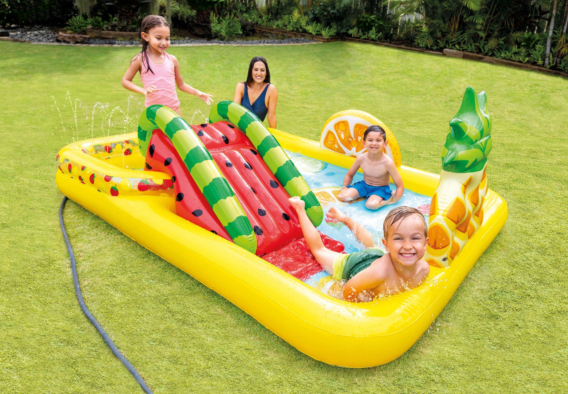 CHILDREN'S INFLATABLE POOL FRUIT WATER PLAYGROUND INTEX FOR GARDEN Height 91 cm