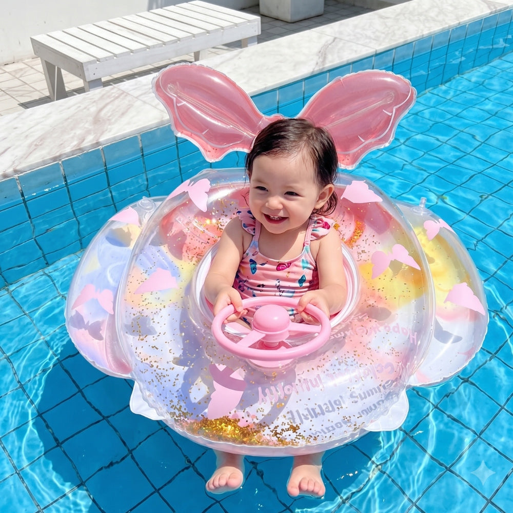 CHILDREN'S INFLATABLE WHEEL MATTRESS WITH STEERING WHEEL SEAT FOR POOL BEACH Brand DoModa