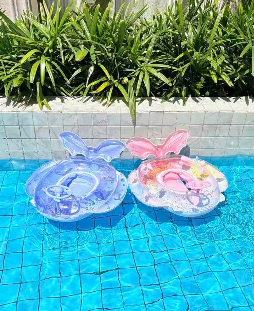 CHILDREN'S INFLATABLE WHEEL MATTRESS WITH STEERING WHEEL SEAT FOR POOL BEACH Color white