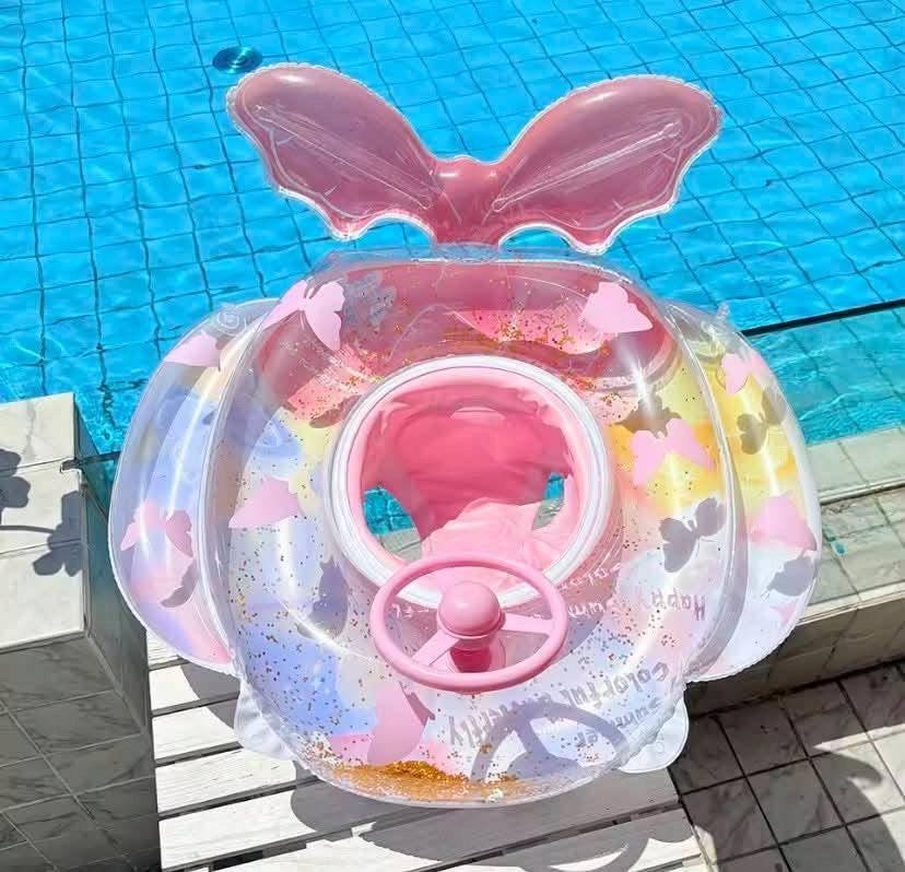 CHILDREN'S INFLATABLE WHEEL MATTRESS WITH STEERING WHEEL SEAT FOR POOL BEACH Length 58 cm